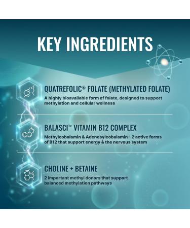 Approved Science Methylated B Complex Full-Spectrum B-Vitamins Quatrefolic Folate (5-MTHF) Choline Betaine - 60 Capsules - Pack of 3 60 Count (Pack of 3) - Buy Online on GoSupps.com