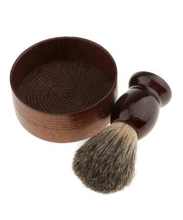 Gazechimp shaving set with bowl and shaving brush - wood shaving accessories set - shaving foam brush shaving bowl