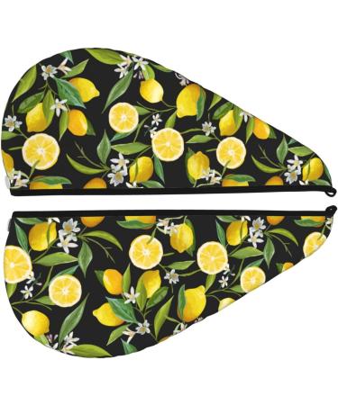 Super Absorbent Lemon Microfiber Hair Towel Wrap - Quick Dry Soft Coral Velvet for Long Curly Thick Hair | International Shipping - Buy Online on GoSupps.com