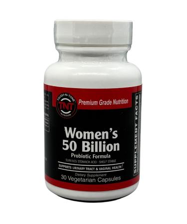 TOUGH-N-TONE Women's 50 Billion Probiotic Formula A Shelf-Stable high-Potency Proprietary Blend containing 50 Billion viable Cells per Capsule and Designed Especially for Women.