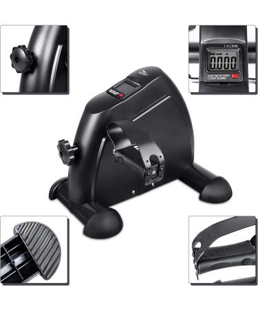 Uten Mini Exercise Bike Under Desk - Portable Arm & Leg Peddler with LCD Screen - Cool Black - Buy Online on GoSupps.com