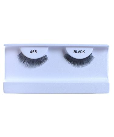 10 Pairs 100% Human Hair False Eyelashes Natural Black #66 Black-66