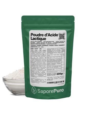 SaporePuro Acide Lactique en Poudre 200 g Qualit Alimentaire Pure Pour Boulangerie Produits Laitiers Boissons Ferment es et Usage Cosm tique