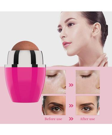 Oil Absorbing Volcanic Face Roller for Oily Skin Control | Reusable Facial Skincare Tool with Mini Massage | Pink Circle - Buy Online on GoSupps.com