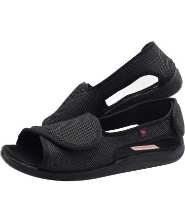 W&LESVAGO Men's Open Toe Diabetic Sandals - Extra Wide Width Arthritis & Edema Footwear 11 Black - Buy Online on GoSupps.com