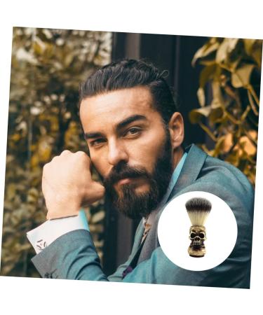 Minkissy Skull Beard Brush Wooden Shaving Brush for Men & Women | Halloween Travel Tool | 10.5x4cm - Buy Online on GoSupps.com