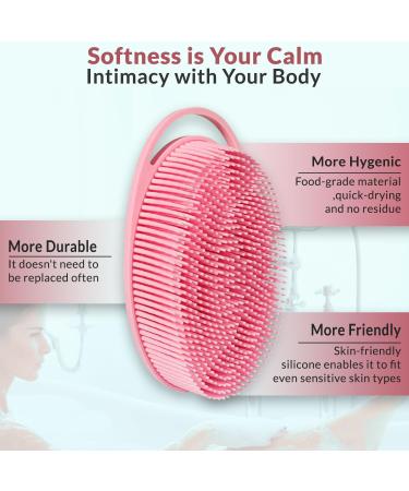 Best Silicone Body Scrubber | Premium Pink Silicone Loofah for Gentle Exfoliation & Skin Care - Buy Online on GoSupps.com