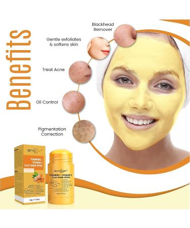 DERMAXGEN Turmeric + Vitamin C Mask Stick 1.41oz - Detox Clay Face Mask for Acne & Scars - Skin Brightening & Pore Cleansing Formula - Buy Online on GoSupps.com