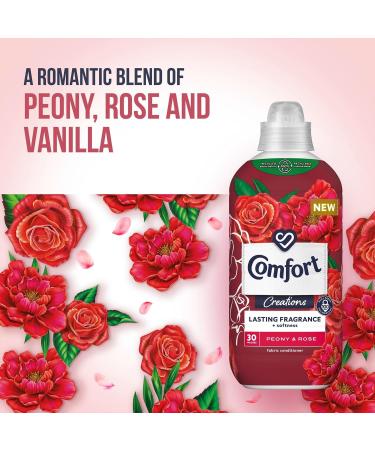 Comfort Creation Concentrated Fabric Conditioner with 100 Days of Long Lasting Fragrance and Softness Intense Liquid Fabric Softener 30 Washes 900 ml (Peony & Rose Buy 2) - Buy Online on GoSupps.com