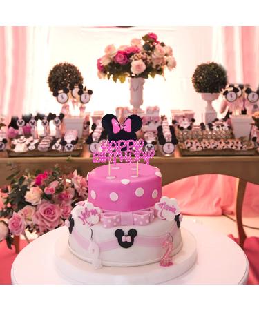 Glitter Bow Mouse Cake Topper for Girl's Birthday Party - Cupcake Picks for Baby Shower Decorations - Buy Online on GoSupps.com