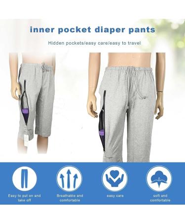 Unisex Daily Wear Care Underwear Shorts for Ostomy & Urinate Drainage - Comfortable Gray Pants - Buy Online on GoSupps.com
