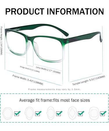 Eyekepper 5-Pack Large Frame Reading Glasses - Stylish +1.50 Readers for Men & Women - 5 Pairs Mix - Buy Online on GoSupps.com