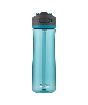 Contigo Ashland 2.0 Leak-Proof Water Bottle with Lid Lock and Angled Straw, Dishwasher Safe Water Bottle with Interchangeable Lid, 24oz Juniper