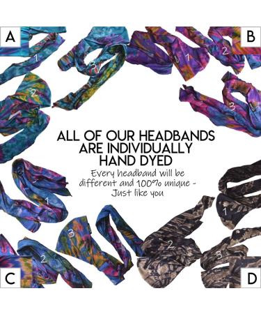 Buy Charm Tie Dye Headband | Bohemian Hippie Elastic Bandana for Men & Women | Retro 60's Psychedelic Flower Pattern - Buy Online on GoSupps.com