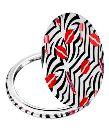 Compact Vanity Makeup Mirror for Women Girls Red Elegant Travel Cosmetic Mirrors for Pocket Purse Wallet Handbag Portable Magnifying Handheld Small Mirror - Buy Online on GoSupps.com