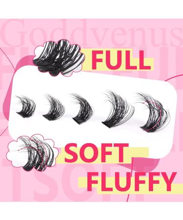 Eyelash Extension Kit Thick Cluster Lashes 280pcs D Curl Individual Eyelashes Lash Extension Kit with Eyelash Clusters Lash Glue Bond and Seal and Lash Tweezers by Goddvenus B-80D+100D Kit-A - Buy Online on GoSupps.com