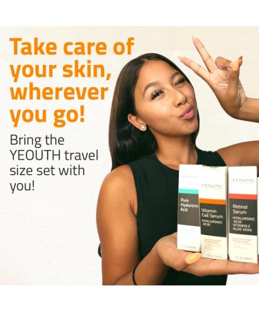 YEOUTH Retinol Face Serum | Vitamin C & Hyaluronic Acid for Anti-Aging | 3x5ml Fl Best Skincare Solution - Buy Online on GoSupps.com