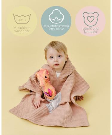 Molis & Co. Kids Batheponcho - Hooded Striped Beach Towel for Ages 5-6 | Compact Oeko-Tex 100 Bathrobe in Altrosa - Buy Online on GoSupps.com