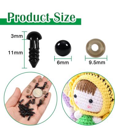 TOAOB 150pcs 6mm Black Plastic Safety Eyes for Stuffed Animals & Crafts - Buy Online on GoSupps.com