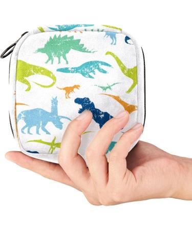 Original Dino Dinosaurs Pattern Sanitary Napkin Storage Bag | Portable Menstrual Pad & Cup Pocket for Teen Girls & Women - Buy Online on GoSupps.com