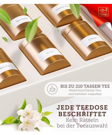 Tea Uniqo - Elegant Gold Tea Gift Set (130g) | Luxurious Loose Tea Gift for Women - Buy Online on GoSupps.com