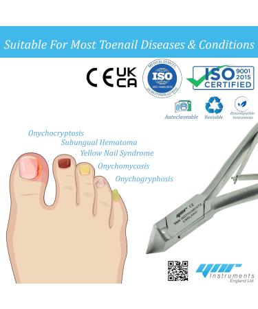 YNR Toenail Clippers by YNR Instruments England - Podiatry Tool German Forged - 5.5 inch Cantilever Nail Nippers to Cut Thick Toe Nails - Hospital Grade - 14cm - Buy Online on GoSupps.com