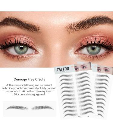 Authentic 3D Hair-Like Eyebrow Stickers - Waterproof, Ecological, and Natural - Set of 2 - Brow Shaping Makeup Transfer - E10 - Buy Online on GoSupps.com