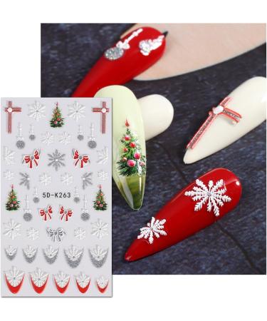 JMEOWIO 3D Embossed Christmas Nail Art Stickers Decals Self-Adhesive 5D Santa Snowman Snowflake Winter Holiday Nail Supplies Nail Art Design Decoration Accessories 4 Sheets - Buy Online on GoSupps.com