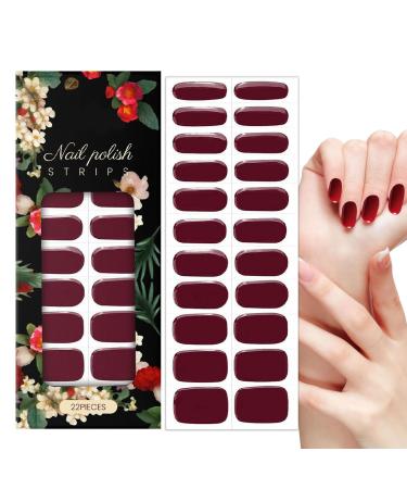 XIAOXIAOYU XIAOXIAOYU 22-Pack Gel Nail Polish Films Red Durable Waterproof Stickers for Manicure Pedicure Home Art Autumn