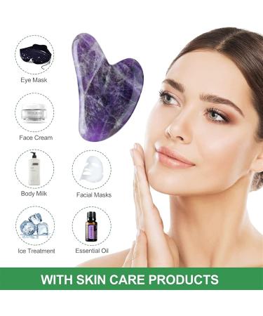 Natural Jade Scraping Board Powder Crystal Heart-Shaped Scraping Sheet Crystal Scraping Board Face Beauty V-Shaped Jade Scraping 1Pcs (Color : Type 6) - Buy Online on GoSupps.com