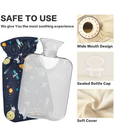 NAANLE GALAXY Astronaut Space Heat Bottle 1L - Transparent Hot Water Bottle for Bed Hand & Foot Pain Relief - Ideal Heat & Cold Therapy - Buy Online on GoSupps.com