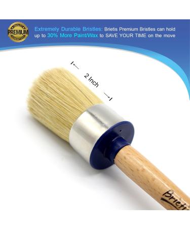 Brietis 2-inch Round Chalk and Wax Paint Brush - Soft Boar Bristles for DIY Furniture and Art Crafts - Water-Based and Reusable - Lightweight and Durable - Buy Online on GoSupps.com