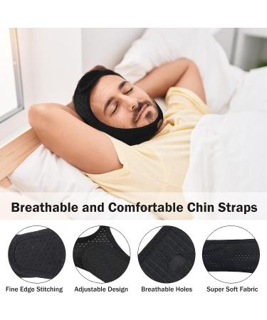Adjustable Anti Snoring Chin Strap for CPAP Users - Comfortable Breathable Chin Strap for Men and Women - Stop Snoring with this Black Chin Strap - Buy Online on GoSupps.com