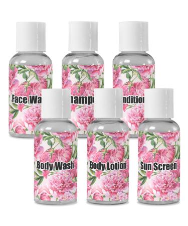 YouCustomizeIt Personalized Watercolor Peonies Travel Bottles