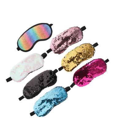FRCOLOR 7pcs Double-Sided Sequined Eye Mask Sleep Blindfold Sequin Blindfold Car for Women Sleep Blinders Mask for Men Men's Pajamas Eye Patch Portable Sequins Man Sleep Stickers 1 Count (Pack of 1) Assorted Color