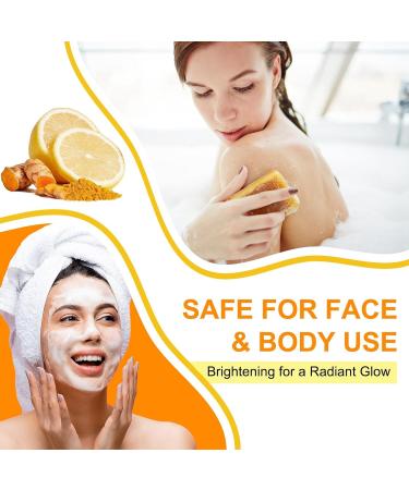 Kojic Acid Soap Turmeric Soap Bar Lemon Turmeric Kojic Acid Soap Bar for Acne Fine Lines Kojic Acid Soap Original for Deep Cleansing Turmeric Brightening Soap Smooth Skin Dark Spot Corrector Remover - Buy Online on GoSupps.com