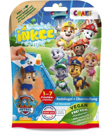 Buy Inkee Surprise Paw Patrol Bath Bomb - Fun 80g Bathing Ball for Kids with Cola Scent & Foam | Shop Now for International Shipping! - Buy Online on GoSupps.com