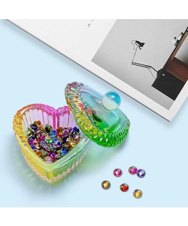 Sweet Heart Shape Acrylic Dappen Dish & Glass Cup | Acrylic Nail Art Kit with Cap Lid | Transparent Colored Glaze Bowl - Buy Online on GoSupps.com