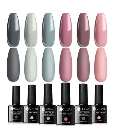 Ur Sugar UV Nailack/Shellac Set 6 Geln gel Colors Nude Gray Color Gel For Rosa Gellack Nail Design Sets Bride Wedding Topic/Valentine's Day Gel for Manicure Nail Design - Buy Online on GoSupps.com