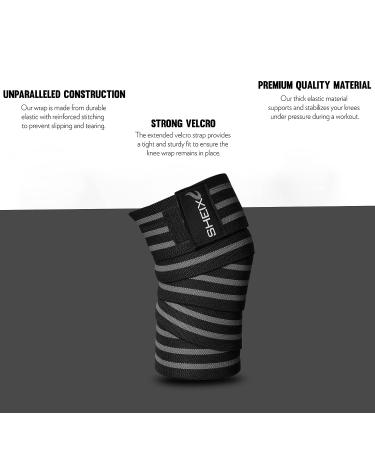 SHEIX Knee Wraps for Weightlifting-Professional Elastic Knee Support Strap for Unisex  Sleeve for Powerlifting Gym Fitness Leg Press Workout Squats Deadlift Training (Grey)  72 INCHES - Buy Online on GoSupps.com