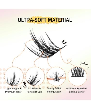Buy 88 Pcs Lash Clusters - D Curl Anime & Manga False Eyelashes | Fluffy Wispy DIY Extensions at Home - Buy Online on GoSupps.com