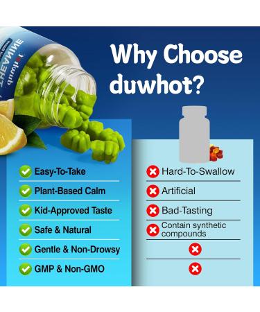 L-Theanine Gummies 400mg Chewable Theanine Supplement for Adults & Kids 4+ Natural Stress Relief zzZ & Focus Supplement Vegan Low Sugar Non-Drowsy Lemon Flavor 60 Chewables 1 Count (Pack of 60) - Buy Online on GoSupps.com