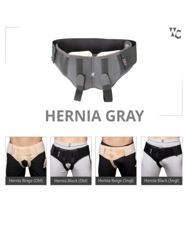 Wonder Care Grey Inguinal Hernia Support Truss Brace - Large (36-40) - Double Inguinal - Adjustable Straps - Surgery Recovery Belt - Buy Online on GoSupps.com