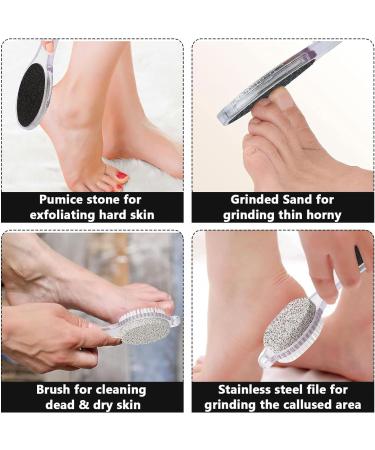 Multipurpose 4-in-1 Foot Scrubber with Cleaning Pumice Stone Ultimate Foot Care Solution for Callus Removal and Smooth Feet - Buy Online on GoSupps.com