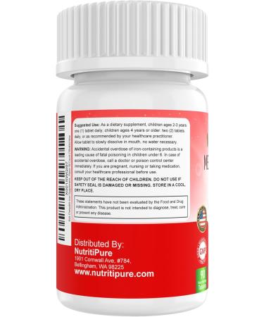 Kids Chewable Iron Supplement Ferronyl Carbonyl Iron 9 mg Vitamin C 30 mg Tangerine Tango Orange Flavor 90 Count Orange 90 Count (Pack of 1) - Buy Online on GoSupps.com