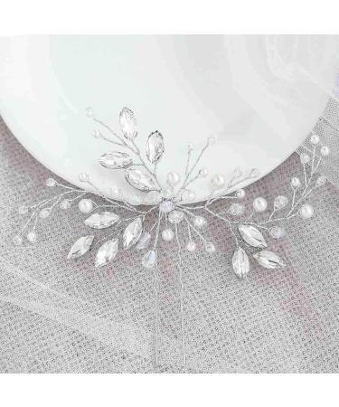 Ushiny Crystal Hair Pins - Silver Rhinestone Bridal Headpiece & Pearl Hair Accessories for Women & Girls - Buy Online on GoSupps.com