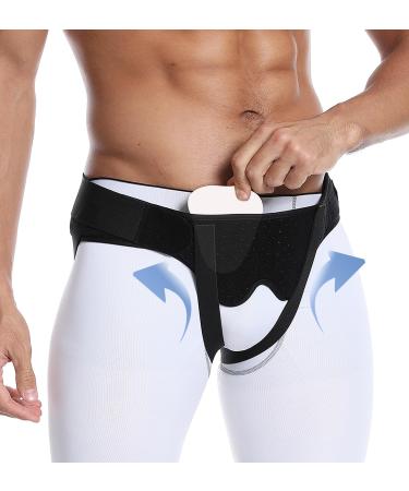 Hernia Belt Truss for Men Women Hernia Belt for Single/Double Inguinal or Sports Hernia 2 Removable Compression Pads Comfortable Adjustable Groin Waist Straps Guard for Pain Relief Recovery (L) Large