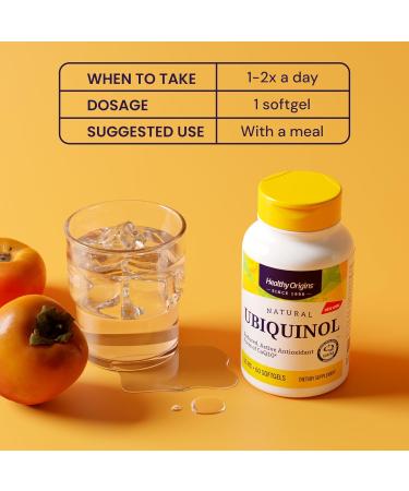 Healthy Origins Ubiquinol (Active Form of CoQ10) 50 mg - Kaneka Ubiquinol Supplements for Heart Health & Antioxidant Support - Gluten-Free & Non-GMO Supplement - 60 Softgels Kaneka 60 Count (Pack of 1) - Buy Online on GoSupps.com