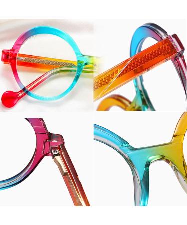 Aoolia Round Leopard Reading Glasses for Men & Women - Blue Light Filter Anti-Fatigue 1.5 Diopter UV Protection - Buy Online on GoSupps.com