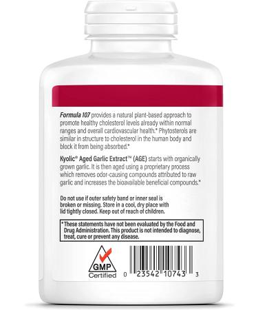 Kyolic Aged Garlic Extract Phytosterols Formula 107 - 240 Capsules for Heart Health - Buy Online on GoSupps.com